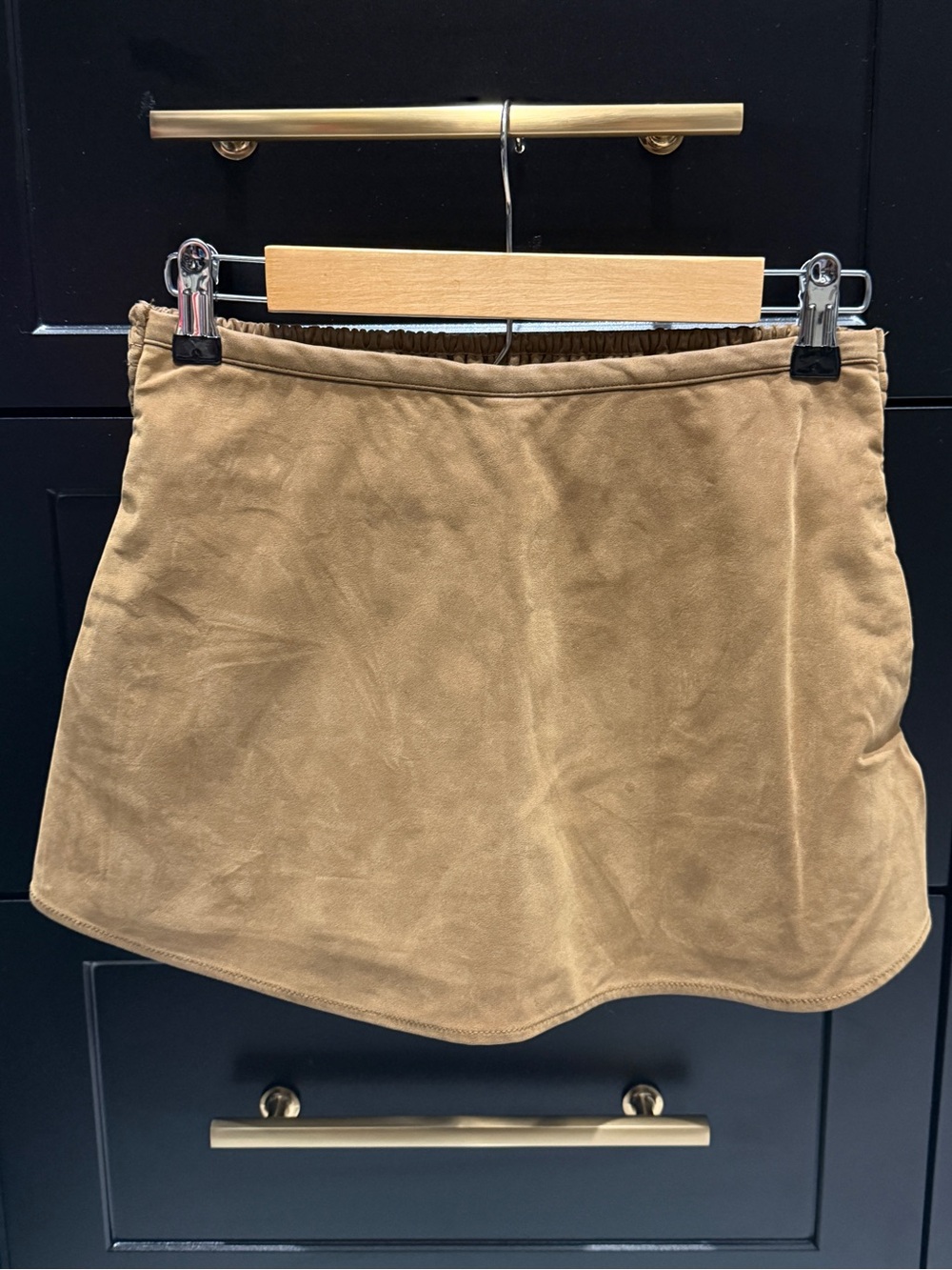 We The Free Tan Suede Mini Skirt